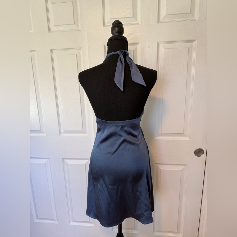 Ingwa Melero Navy Halter Mini Dress with Silver Detail - Picture 5 of 8